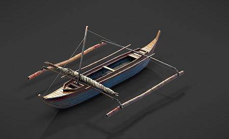 Gaming_assets_props_video_games_High-poly_art_3D_modeling_hard_surface_bangka_boat
