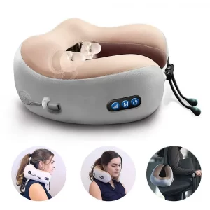 Массажная подушка для шеи с памятью U-Shaped Upgrade Vibration Pillow / Массажеры