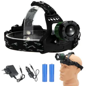 Налобный фонарик Bailong BL-2188B-T6, (2x18650, сеть/12V) / Мощный фонарь на голову