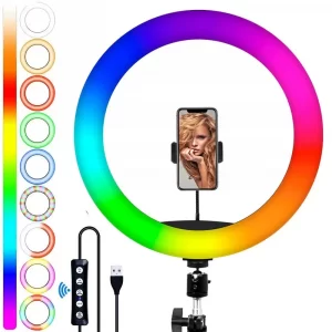 Кольцевая лампа RGB MJ 300 Soft Ring Light 30 см / Селфи лампа/ Селфи кольцо
