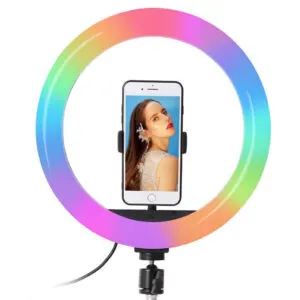 Кольцевая LED лампа 36 см на одно крепление RGB MJ36 / Лампа для селфи / Селфи лампа