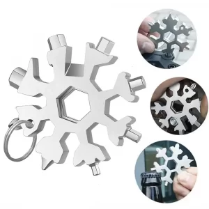 Мультитул 18 в 1 "Снежинка" набор ключей / Универсальная отвертка, шестигранник, гаечный ключ