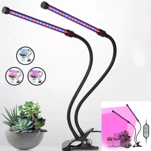 Фитолампа для растений 2 ветки, 20 Вт L2 / Светодиодный фитосветильник / Ультрафиолетовая лампа