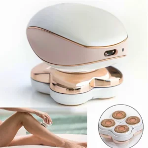 Женский триммер эпилятор для ног с 4 головками S-906 / Женская электробритва аккумуляторная