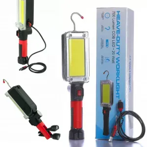 Фонарь аккумуляторный для СТО 20Вт, USB, ZJ-8859 COB с магнитом и крючком / Фонарик ручной