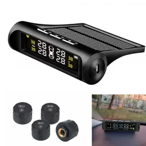 Система контроля давления в шинах беспроводная TPMS+SOLAR с солнечной панелью / Датчик давления шин