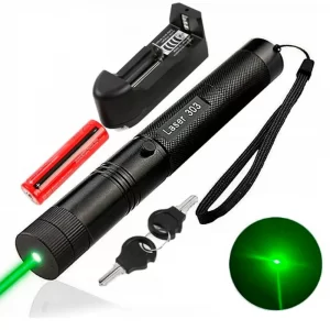 Лазерная указка до 10000 м, Laser pointer YL-303, Зеленая / Диодный лазер с насадкой калейдоскопом / Мощный лазер