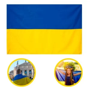Флаг Украины большего размера 135х90 см / Сине желтый тканевый флаг