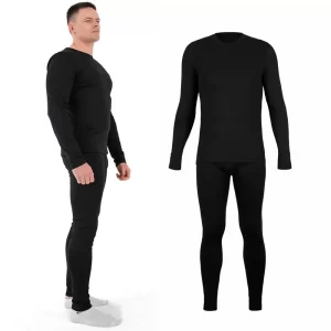 Термобелье мужское зимнее Дайвинг-флис, S-XL, для ЗСУ, Черное / Комплект термобелья мужского
