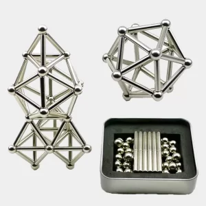 Конструктор на магнитах Neo (36 палочек 27 шариков) / Стальные магнитные палочки и шарики