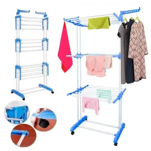 Напольная сушилка вертикальная до 50 кг Garment Rack With Wheels 172х73х64 см / Сушилка для вещей на колесах складная