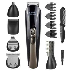 Машинка для стрижки волос 11в1 с насадками Kemei KM 600 / Набор для стрижки волос / Мужской триммер
