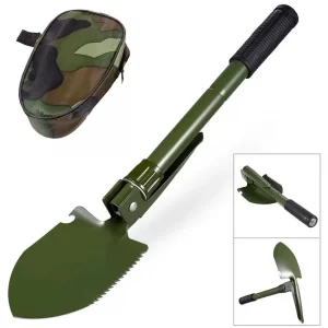 Складная саперная лопата 5в1 в чехле, Олива / Лопата-кирка походная / Малая пехотная лопата