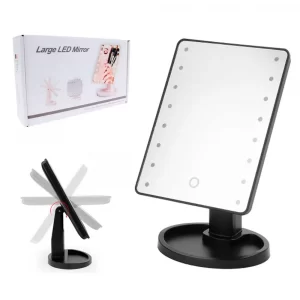 Зеркало для макияжа с 22 LED подсветкой NJ-230, от USB или AA / Косметическое настольное зеркало