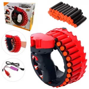 Игрушечный пистолет с автоматическим механизмом Growler H01, 28 зарядов / Бластер с мягкими пулями