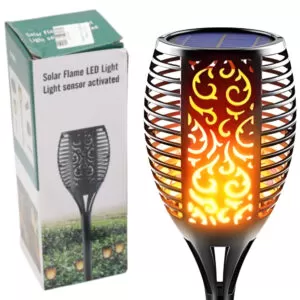 Садовый фонарь 52см, на солнечной батарее "Факел", Solar flame / Светильник для сада с эффектом пламени