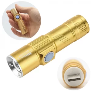 Аккумуляторный Фонарь ручной с USB и ZOOM, 501 / Светодиодный фонарь с зумом