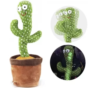 Танцующий кактус с подсветкой 58 песен, 34 см, Dancing Cactus  / Интерактивная повторяющяя музыкальная игрушка