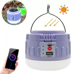 Кемпинговая подвесная лампа 2400мАч, XC30 / Фонарь светодиодный с солнечной панелью