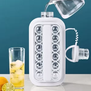 Силиконовая форма для льда на 17 шариков, ICE CUBE TRAY / Формочки для льда круглые / Бутылка с крышкой для льда