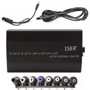 Зарядное устройство для ноутбука с прикуривателем, MY-150W, на 8 разъемов / Портативная зарядка для ноутбука от авто