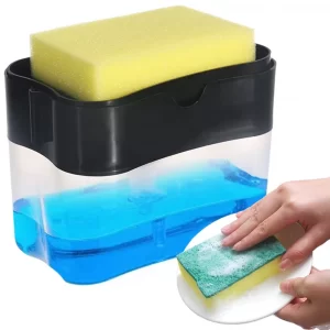 Дозатор для моющего средства на кухню, Soap Pump Sponge Caddy / Механический диспенсер для мыла / Органайзер для мочалки