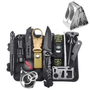 Большой походный набор для выживания, 14в1, с чехлом / Универсальный комплект для туриста