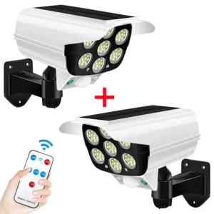 Комплект 2шт Фонарь в виде камеры с солнечной панелью и датчиком движения, CL-877B / Уличный настенный LED светильник с пультом