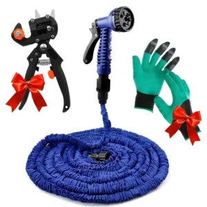 Набор для сада Шланг для полива 30м Magic Hose + Перчатки-когти GARDEN GLOVES + Секатор Professional Grafting Tool / Шланг поливочный растягивающийся