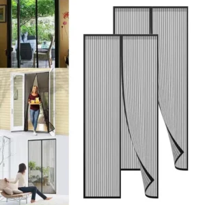 Комплект 2шт Антимоскитная штора на двери, магнитная, 210х100см, Magic Mesh / Антимоскитная сетка / Сетка от комаров