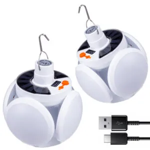 Комплект 2шт Кемпинговый фонарь на солнечной батарее BL 2029 / Водонепроницаемый фонарь для кемпинга