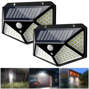 Комплект 2шт Уличный светильник на солнечной батарее BK-100 / Уличный фонарь / Прожектор светодиодный
