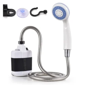 Туристический душ от аккумулятора с держателем, Gotel Q16H / Переносной душ с насосом / Походный портативный душ
