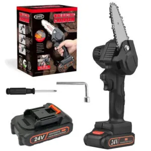 Аккумуляторная цепная пила для сада LY-21 + Аккумулятор 24В / Ручная электропила / Мини пила для обрезки деревьев