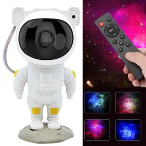 Лазерный проектор звездного неба Астронавт + Пульт управления / Детский ночник проектор / Светодиодный проектор Космонавт
