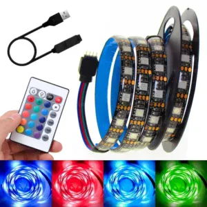Светодиодная RGB лента 5 м, от USB, с пультом управления, TV LED Strip CB-5050 / LED лента для телевизора / Умная лента для подсветки
