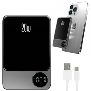 Power Bank с беспроводной зарядкой на 10000мАч, 20Вт, MagSafe Q9 / Внешний аккумулятор для телефона / Беспроводной магнитный павербанк