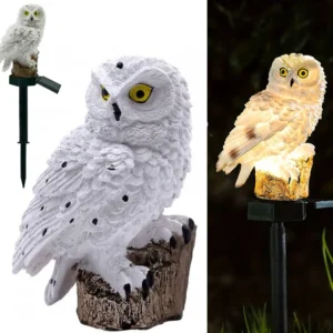 Садовый фонарь на солнечной батарее "Сова" / Уличный светильник для сада / Водонепроницаемый светильник в землю