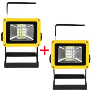 Комплект 2шт Переносной прожектор аккумуляторный 2400лм, 30Вт, D15 / Светодиодный фонарь кемпинговый / LED лампа-прожектор