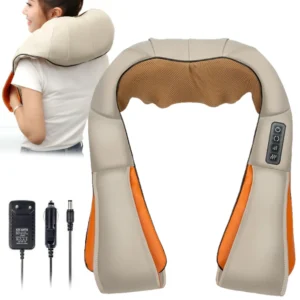 Роликовый массажер для спины и шеи (от 220В и прикуривателя), Massager of Neck Kneading / Роликовая массажная накидка с ИК-нагревом