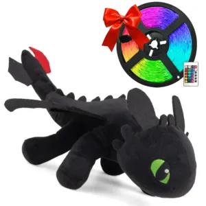 Мягкая игрушка для авто Дракон Беззубик + Подарок LED лента 5м RGB 3528 / Плюшевая игрушка в машину / Игрушка Дракон в авто
