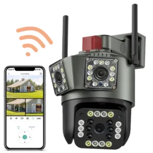 Уличная камера видеонаблюдения с WIFI, 4Мп, с LED и ИК подсветкой, Wonsdar PW12-5K / Поворотная WIFI видеокамера / IP камера