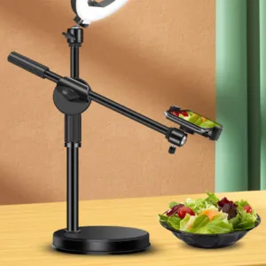Штатив-журавль для телефона с креплением под лампу (35-60 см), HA-19 / Стойка для лампы / Штатив-тренога для телефона