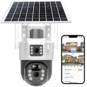 Камера наблюдения с солнечной панелью 4MP, 4G, PTZ, Y001 / Уличная камера видеонаблюдения / Поворотная IP камера / Охранная вайфай камера