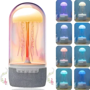 Портативная Bluetooth колонка-ночник Медуза, RGB, с USB / Беспроводная колонка с подсветкой / Блютуз колонка светильник / Настольный ночник