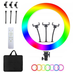 Кольцевая лампа RGB 45 см, MJ45 / Профессиональная светодиодная лампа для селфи / Кольцевой осветитель