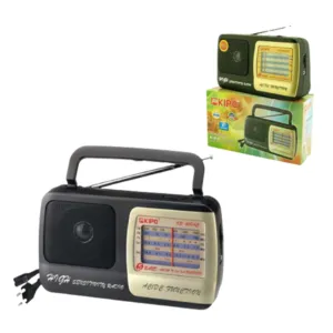 Портативный радиоприемник Kipo KB-408 от сети и от батареек / Мини FM радио / Радио фм / Ретро радиоприемник