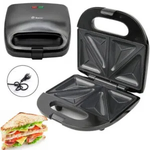 Сендвичница с индикатором нагрева, 750Вт, Domotec Ms 7777 / Мощная электрическая бутербродница