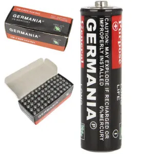 Пальчиковая батарейка AA (1,5В) R6S, Germania / Качественная одноразовая батарейка