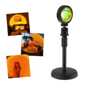 Проекционная лампа имитация заката 5 Вт, 20х7см Sunset Light Lamp / Атмосферная лампа-ночник USB имитирующая з